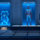 He’s talking to an empty room of superhero costumes.